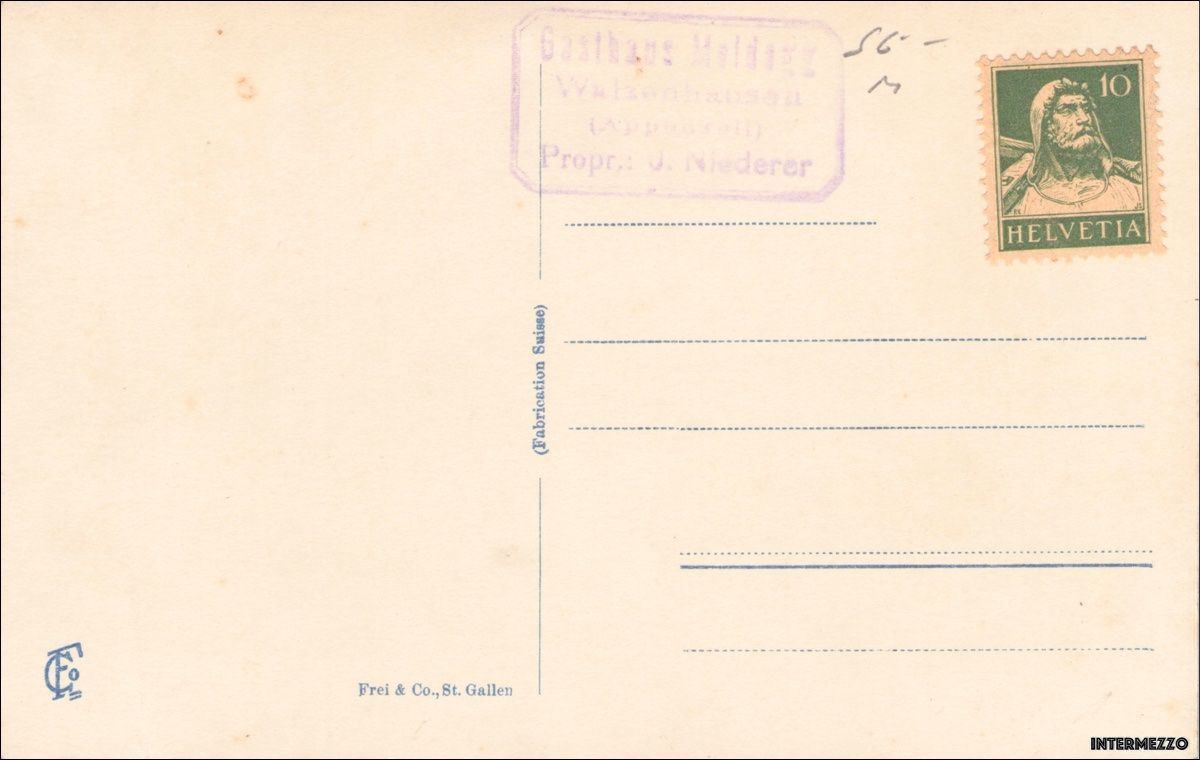 Cartoline postali: Meldegg SG // Gasthaus 1915 Alpstein – Usato da Basel venduto da intermezzo12 1