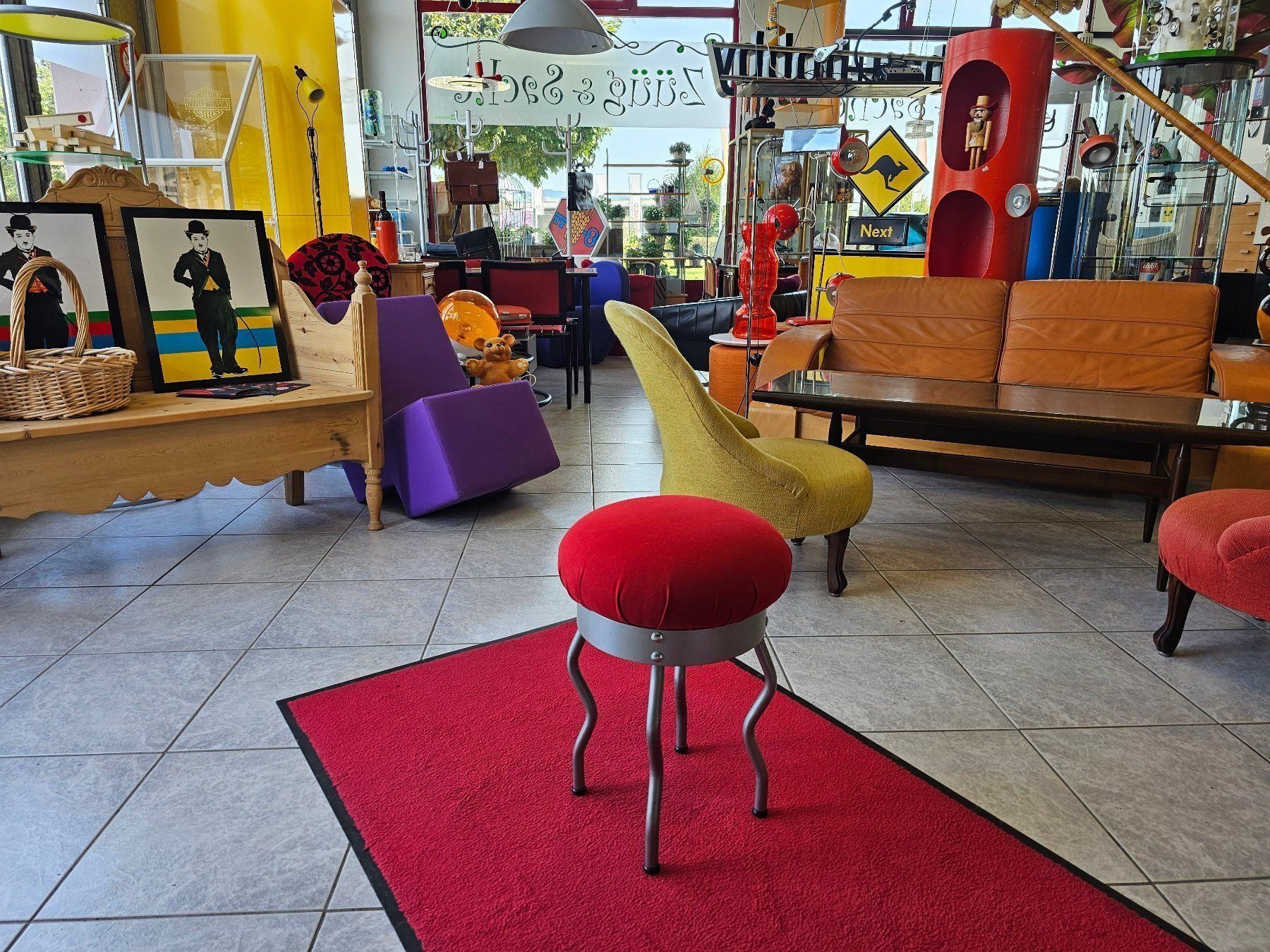 Ikea Hocker: Per Ivar Ledang 1995 IKEA URI Hocker Postmodern Stool red – Gebraucht aus Nottwil von Wondewa-Shop 6