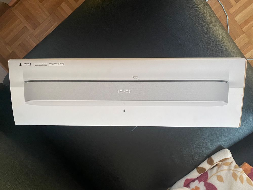 Support TV Pour Sonos Beam - Montage Direct Téléviseur - Acier Et Aluminium Blanc - Charge 5kg