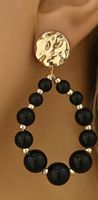 Jolies boucles d’oreilles tendance perles noires neuves