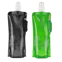 2x Faltbare Flexible Trinkflasche 0,5l Wasser Sport Yoga