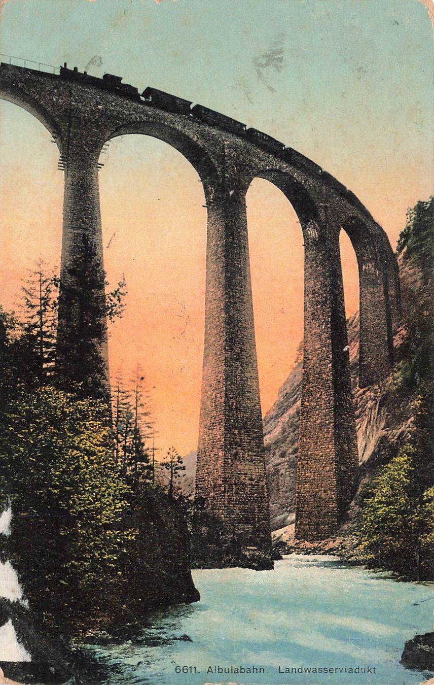 Ansichtskarten: Albula bahn landwasserviadukt Zug – Gebraucht aus Biasca von Blenio71