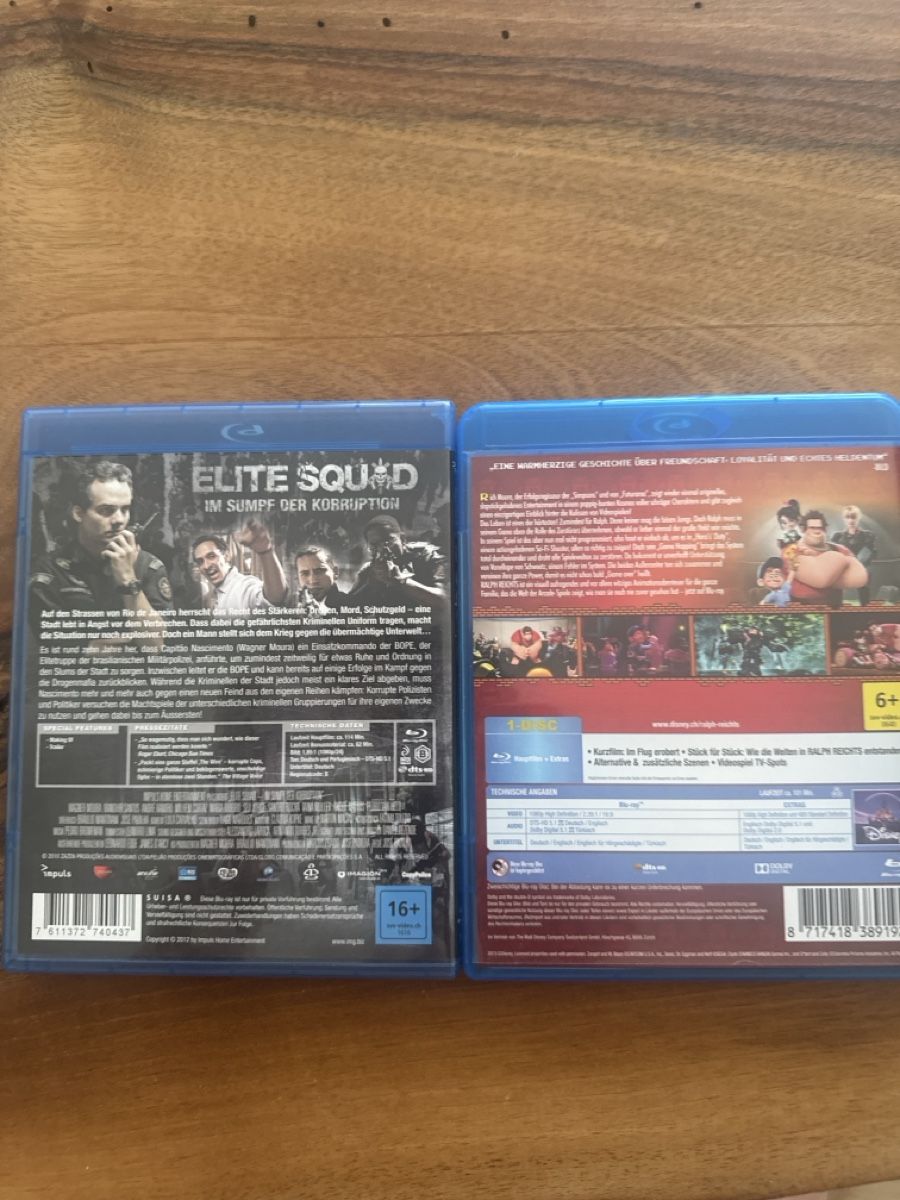 Tutti i DVDs: Blu-ray Filme: Elite Squad + Ralph Breaks the Internet, 2 St – Usato da Solothurn venduto da Alex702 1