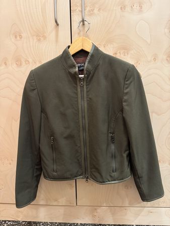 Vintage khaki green short zip jacket size 36