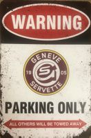 Servette Geneve Parking Only Blechschild Genf Eishockey EN