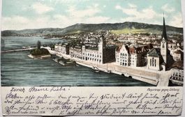 Alte AK Panorama gegen Üetliberg Zürich 1904.