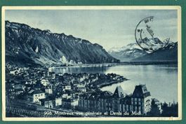Montreux, vue générale et Dents du Midi, 1933, Top-Ansicht