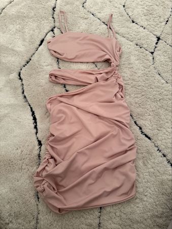 pink dress with cut-outs