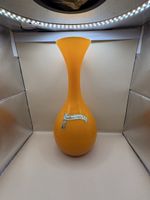 Opalina Fiorentina Vase Orange Glas Italien 34cm Vintage