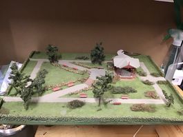 H0 Diorama Chinagarten beleuchtet 40x50cm