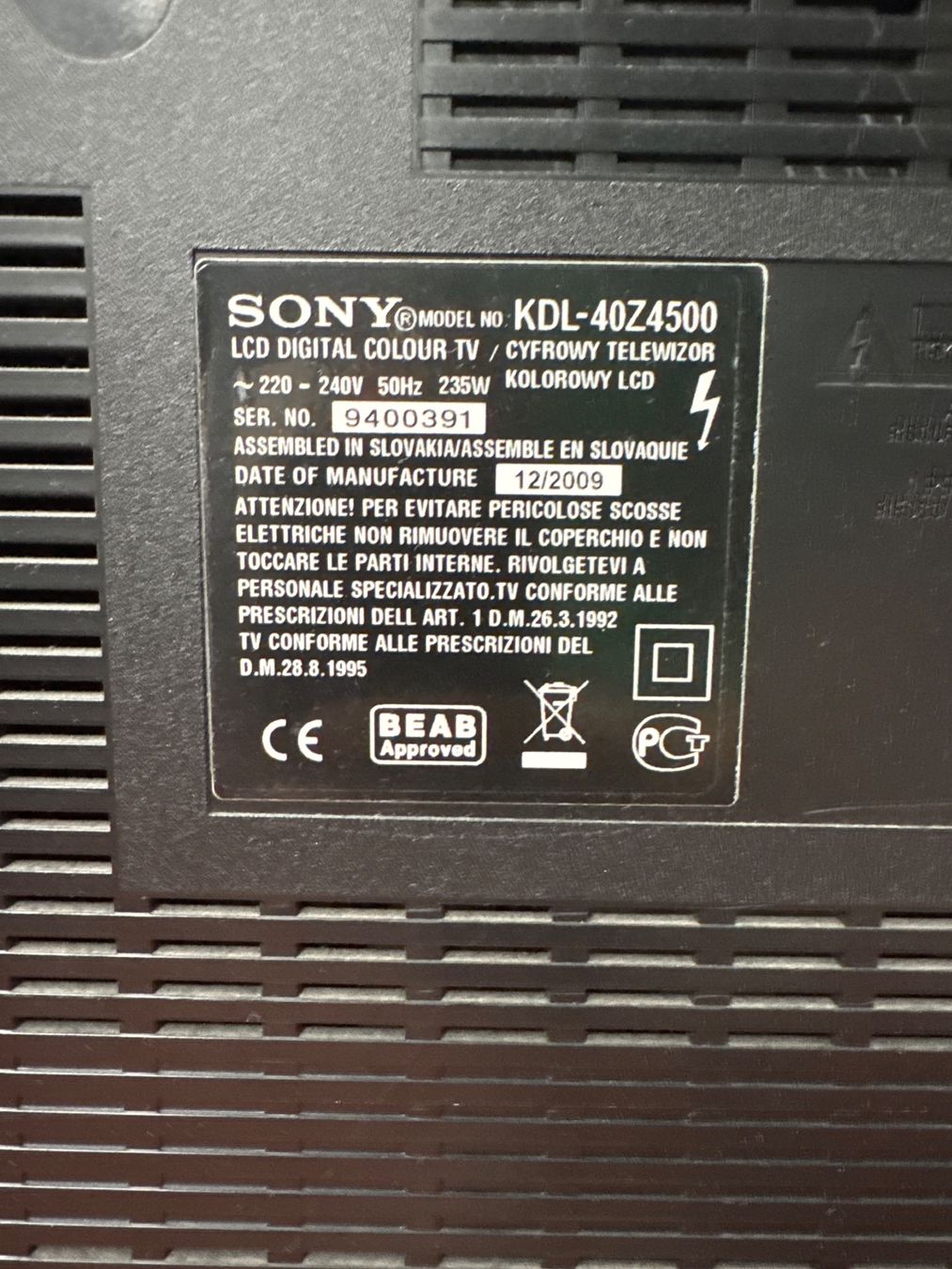 Sony Televisori: Sony KDL-40Z4500 – Usato da Steinach venduto da Lars1329 2