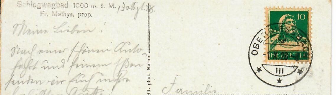 Cartoline postali: Schlegwegbad 1928 – Usato da Hochdorf venduto da Ziegel-16 1