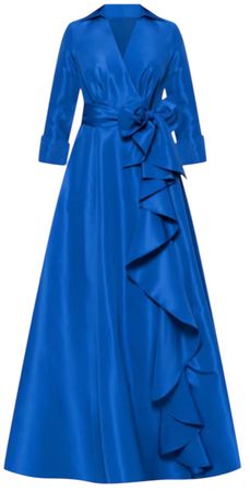 💙Royal blaues Wickelkleid - Mit Volant - Satin