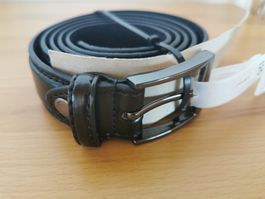 NEUER Gürtel, Bonded Leather, schwarz, nickelfrei, 125 cm