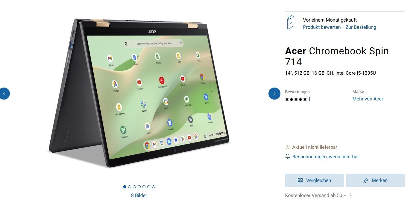 Acer Notebook: Acer Chromebook Spin 714 – Nuovo (secondo la descrizione) da Sargans venduto da normelitsch