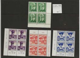 timbre Pro Juventute 1939 J89 à J92 bloc de 4 TOP**