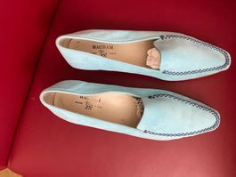 Damen Loafer Gr. 40 Türkis, Wildleder, NEU