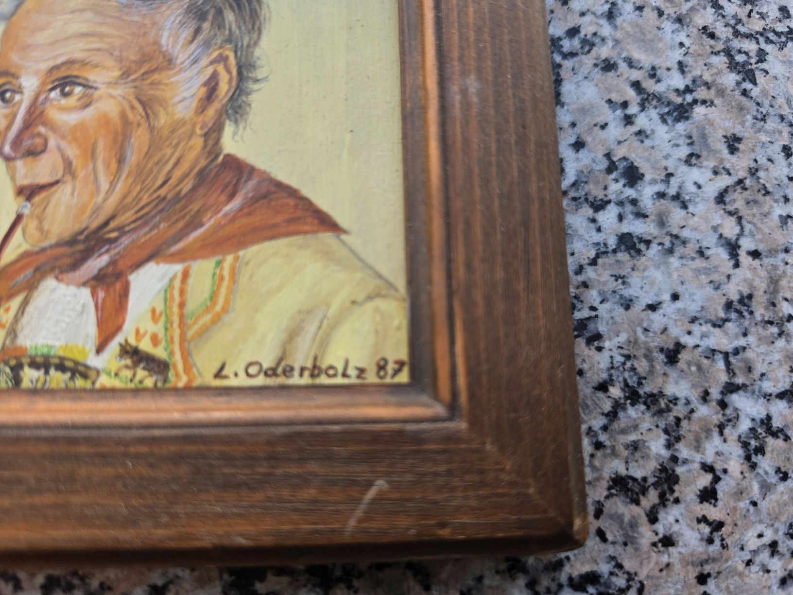 Tableaux: Gemälde Porträt Mann Pfeife L. Oderbolz 87  – D'occasion à Mettlen par elios0888 2