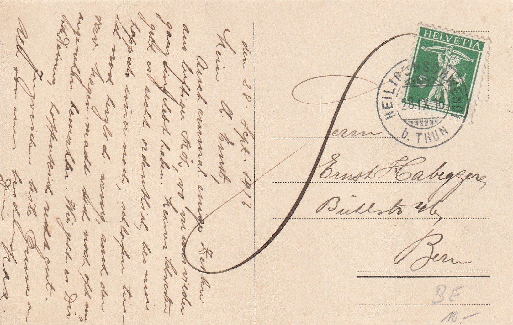 Cartoline postali: Ansichtskarte Pension Waldheim Haltenegg Thun 1913 – Usato da Rupperswil venduto da Ema10 1