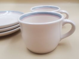 Lot de 2 tasses et 4 soucoupes Pfaltzgraff (USA) Aura Pink