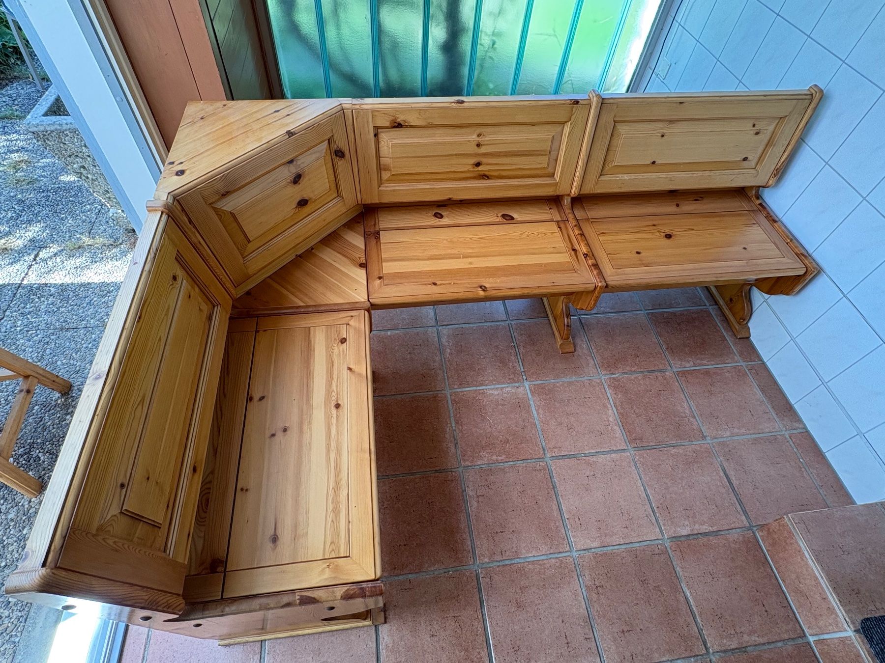 Set di tavolo e panche: Holz Eckbank Set mit Tisch und Stühlen – Usato da Aarberg venduto da gersa 3
