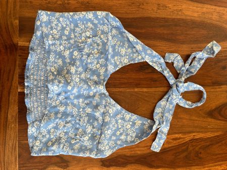 Top d'été fleuri bleu léger taille XS/S pour femme ☀️