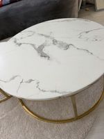 2er Set Couchtische Marmor-Optik, goldene Füsse, neuwertig!