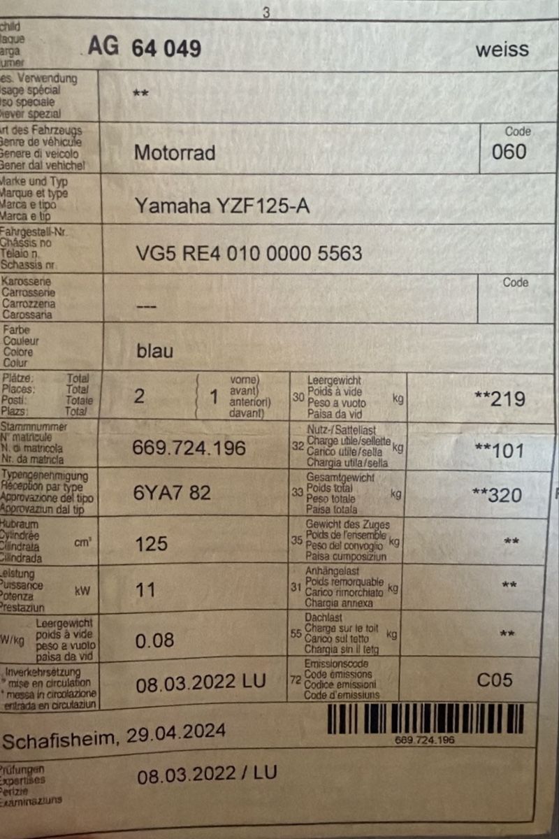 Yamaha Route: YAMAHA YZF-R 125 – D'occasion à auw par hinty666 6