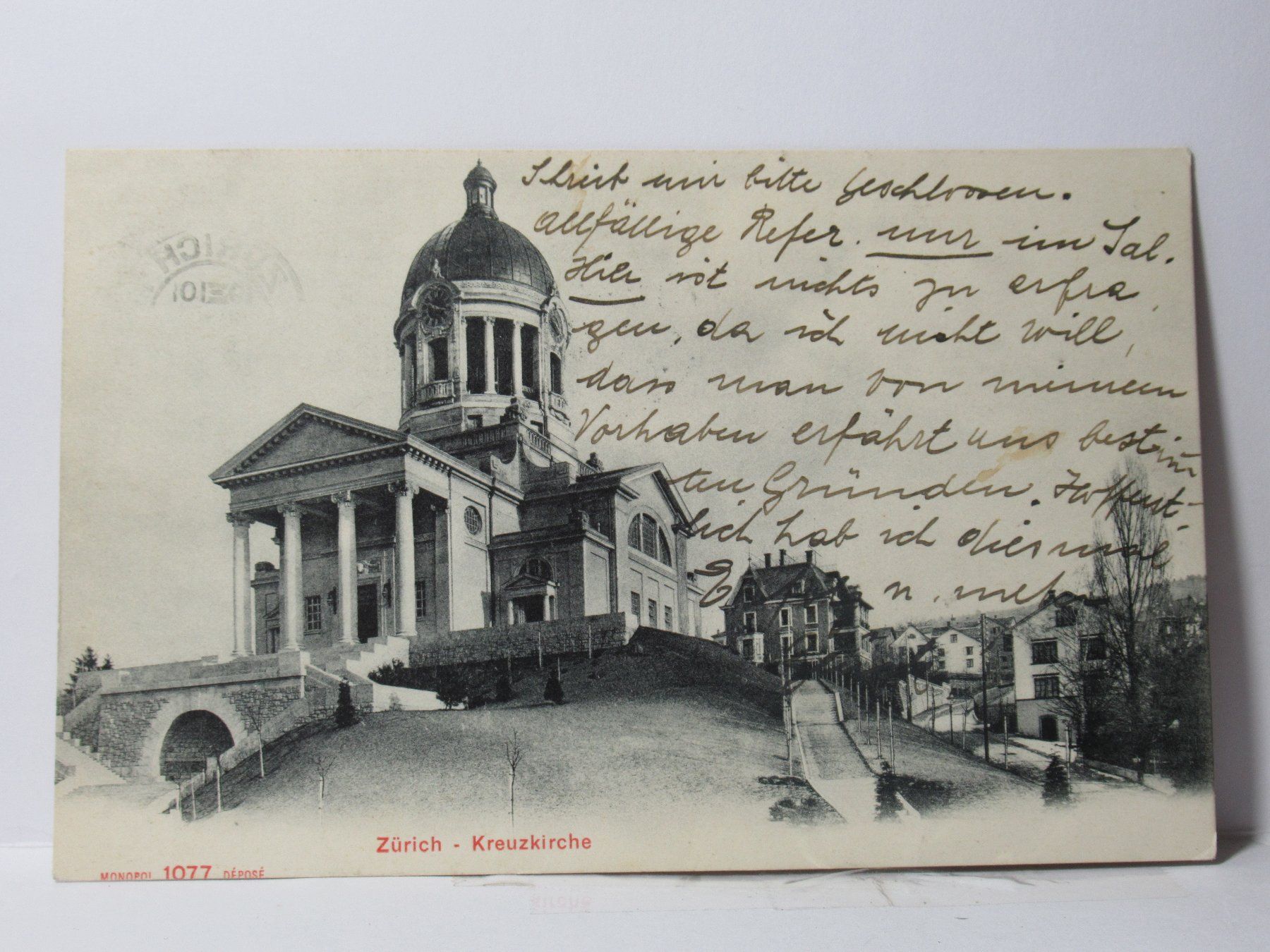 Cartoline postali: Zürich , Kreuzkirche 1919 – Usato da Grenchen venduto da Bluemchen1900
