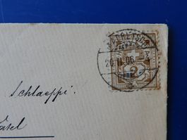 1906, rarer "MADRETSCH"-Rundstempel auf 2 Rp Wertziffer