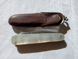 Antikes Sackmesser F. Schoder Perlmuttgriff mit Etui Thun