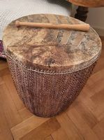 Afrikanische Haya-Trommel mit Schlegel, Ø 45 cm, H 61 cm