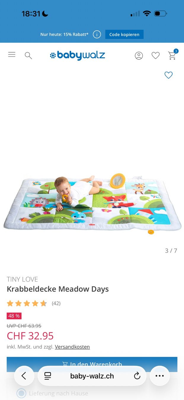 Spielmatte: Tiny Love Spielmatte – Gebraucht aus Bülach von Ann91 1