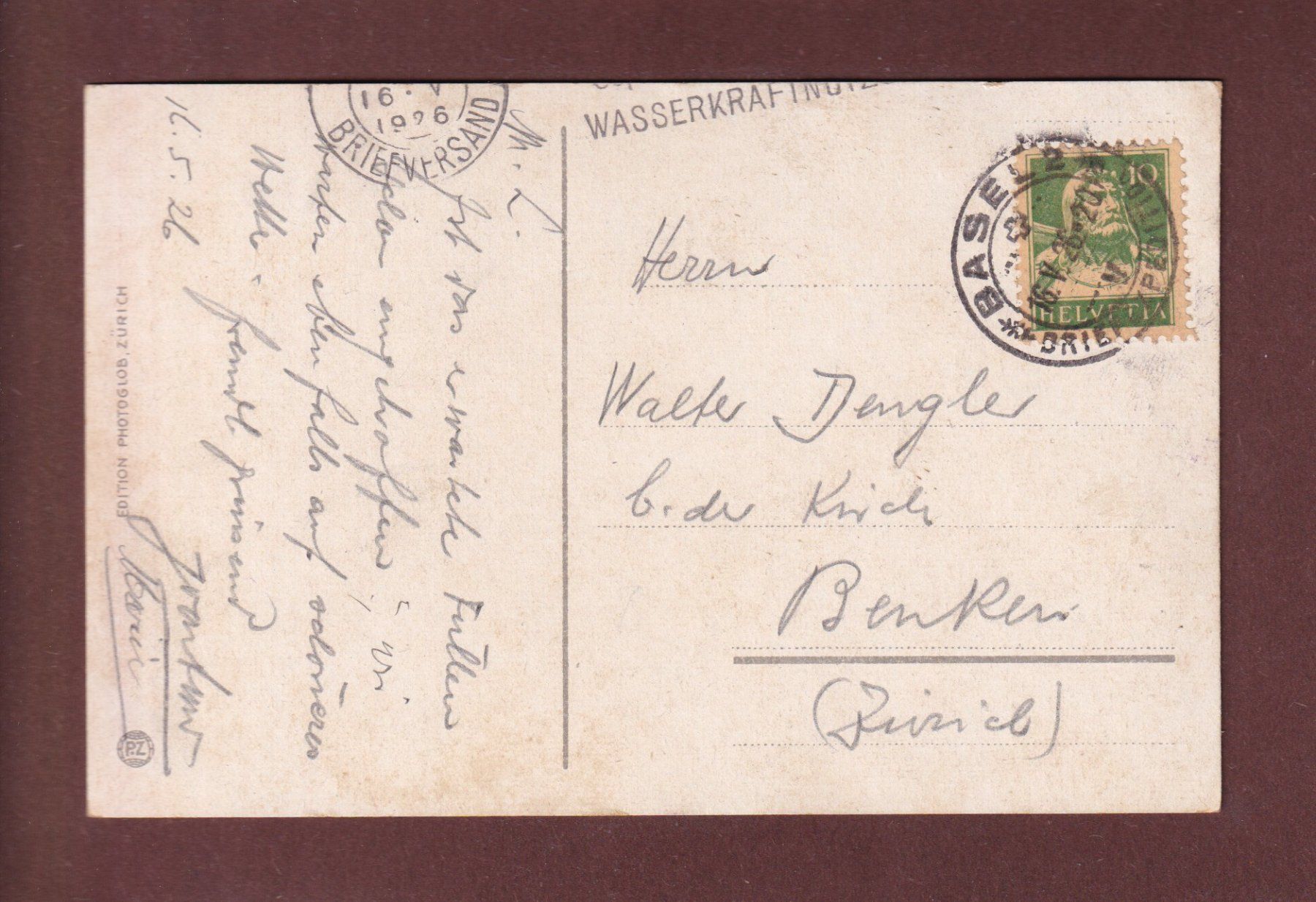 Cartoline postali: BASEL - Hauptbahnhof - Tram - 1926 – Usato da Pully venduto da nicecards-shop 1