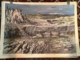 schulwandbild, karstlandschaft
