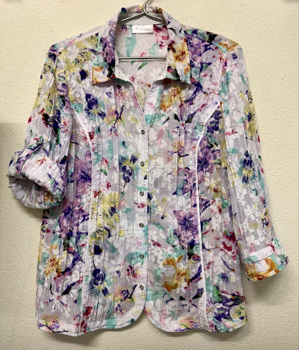 C&A Camicette: Bluse Damen Causal Blumenmuster Grösse XL – Nuovo (secondo la descrizione) da Lyss venduto da Sibella56