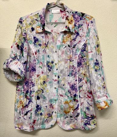 Bluse Damen Causal Blumenmuster Grösse XL