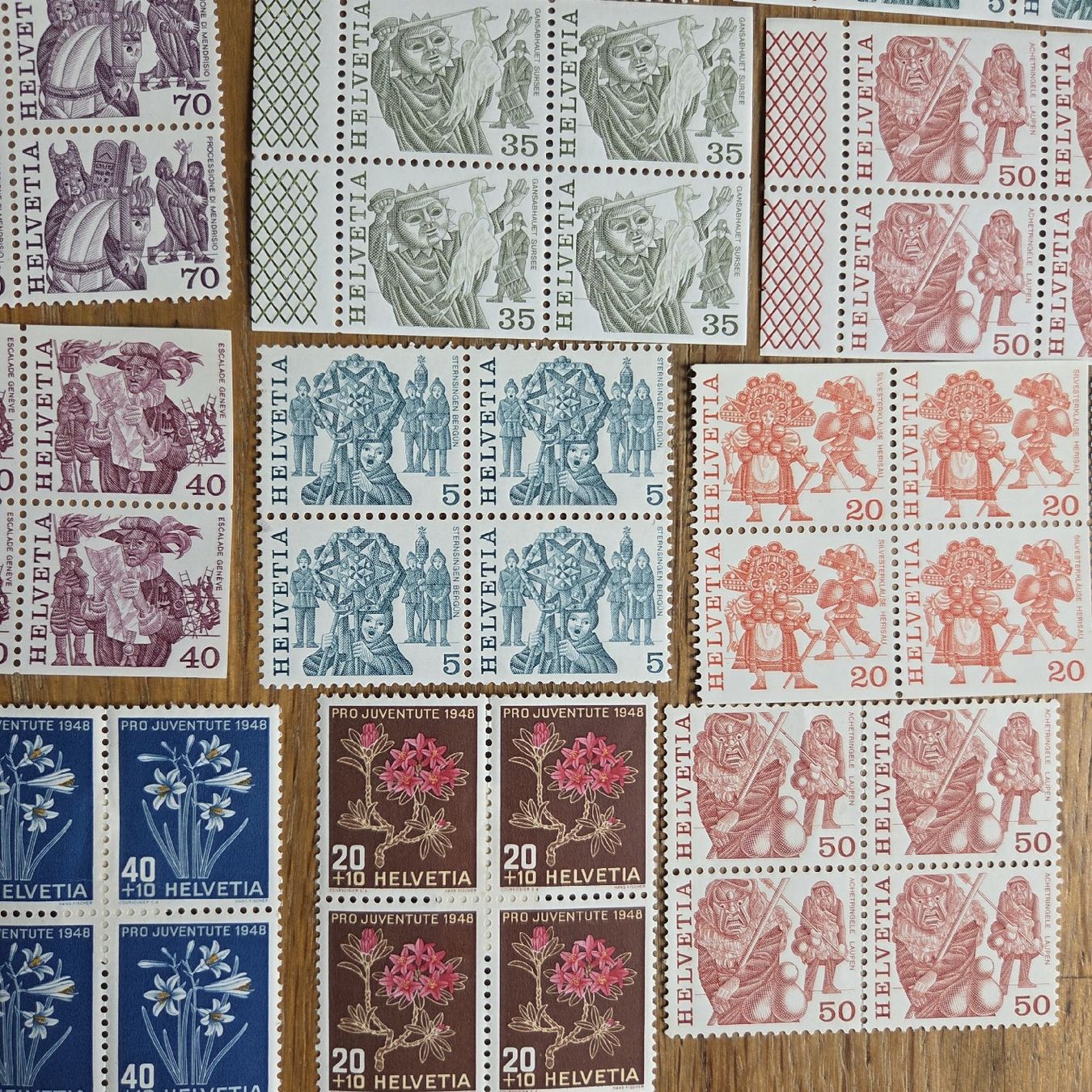 Tutti i francobolli: Postfrische 4er Blöcke Briefmarken CH – Usato da Stans venduto da Ducati16 4