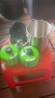 Camping Kochset Optimus Crux Tatonka Topf mit Gaskartuschen
