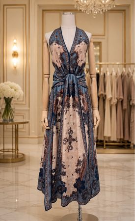Elegant Cotton Blend Maxi Dress