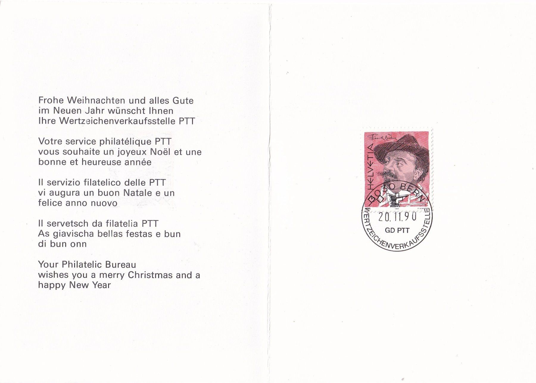 Tutti i francobolli: CH 1990, folder PTT Frank Buchser, SBK 804 – Nuovo (secondo la descrizione) da Castione venduto da Rx-stamps