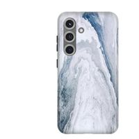Samsung Galaxy S25 (Kunststoff/Gummi) Hülle Marmor/Flussblau
