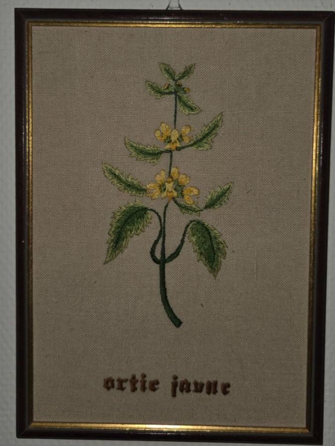 Dipinti: 4 broderies fleures - 31 x 23 cm – Usato da Plan-les-Ouates venduto da NomadeMarchand 5