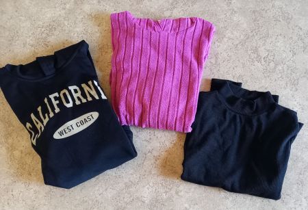 2 Hoodies 1 Rollkragenshirt für Mädchen Gr 140