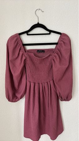 Robe courte XS Bershka rose manches bouffantes taille S