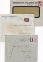 Drei Pro Juventute Wappen-Einzelfrankaturen je auf Brief.