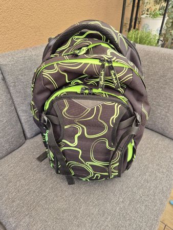 Schulrucksack Satch Match neongrün/schwarz mit Vergrösserung