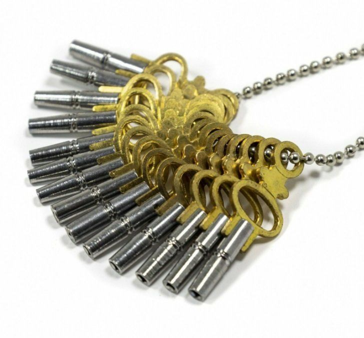 14-teiliges Set Aufziehschlüssel Für Taschenuhren - Vollständige Größen Von 00 Bis 12