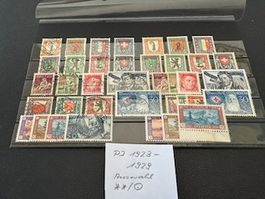 Pro Juventute 1923-1929, Auswahl, postfrisch/gestempelt