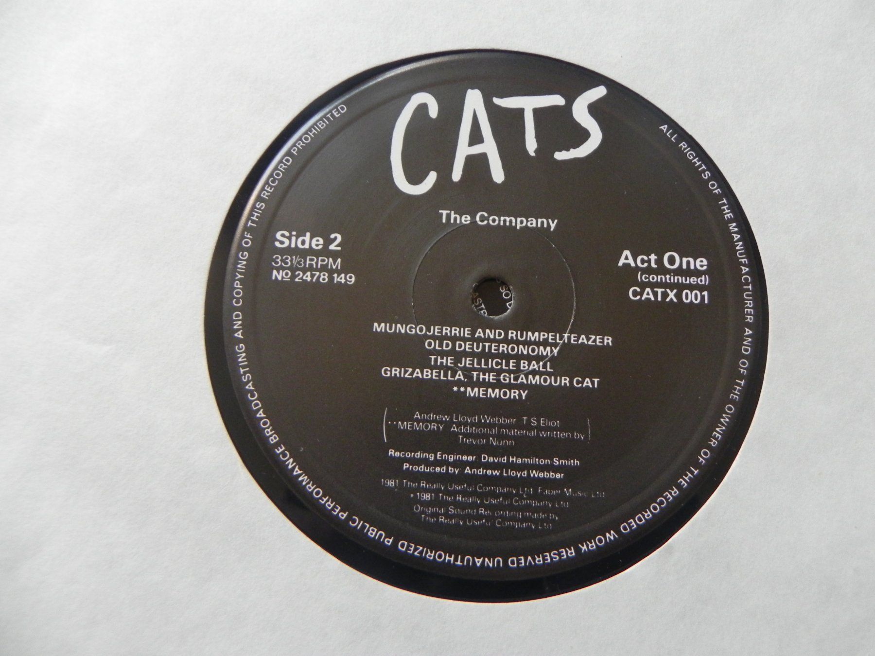 Schallplatten: Doppel LP Musical Cats 1981 Broadway Andrew Lloyd Webber – Gebraucht aus Siebnen von krimsie 5